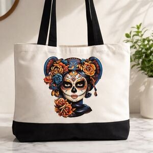 Colorful Sugar Skull Tote Bag